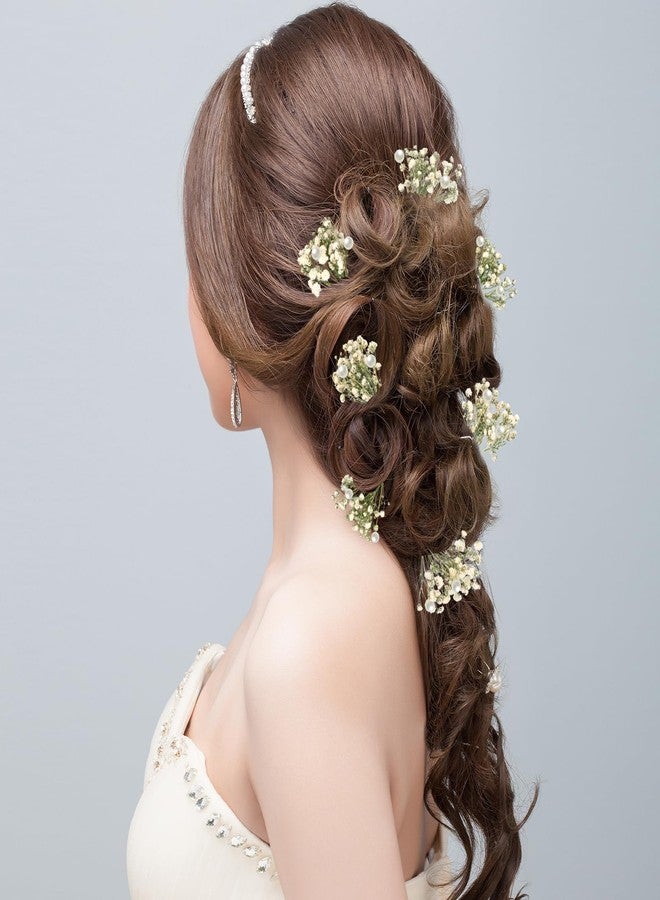 Daifunli 12 Pcs Baby's Breath Hair Pins for Wedding Bridal Shower Dried Flower Accessories Hair Pins with Pearl for Brides Bridesmaid Women Girls - Image 5